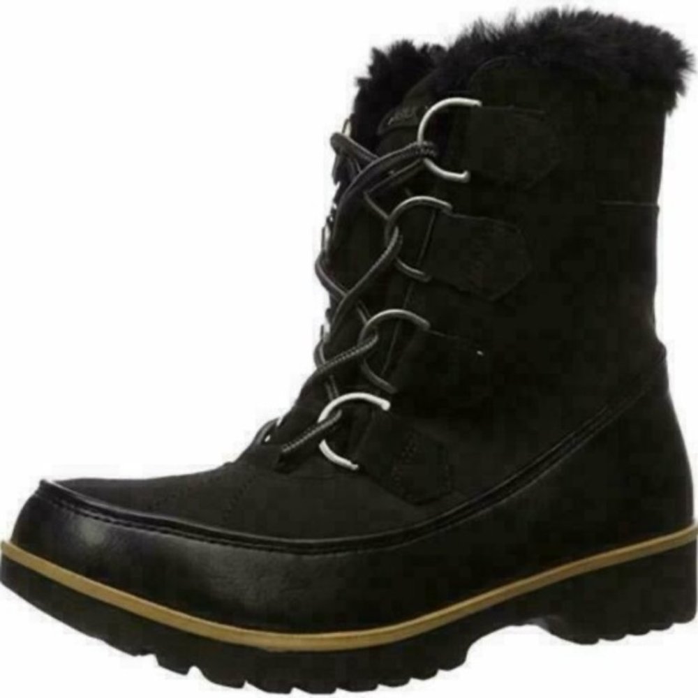 NIB JAMBU ANKLE BOOTS JBU WEATHER READY FAUX FUR COZY BLACK - Picture 2 of 6